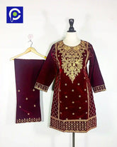 velvet dress 12.1 Maroon